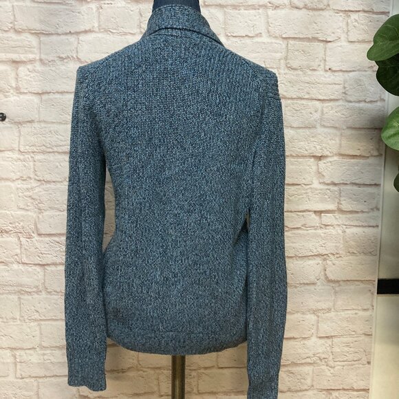 Men's Armani Exchange Blue Cotton Cardigan Sweater, Small, Buttons w/Pockets - Picture 2 of 5